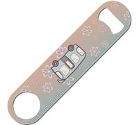 CREATCABIN Bus Blade Bottle Opener Flat Beer Opener Bottle Opener Stainless Steel Art Printed for Bar Pub Bartenders Home Kitchen Parties Gift Father's Day Valentine Birthday Black 1.6x7.1 Inch