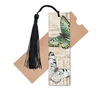 CREATCABIN Butterfly Bookmark Acrylic Craft Bookmarks Rectangle Decorative Book Markers with Tassel Pendant Book Marker Page Tag for Teachers Students School Book Lovers Readers Gifts 1.3x4.6 Inch