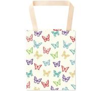 CREATCABIN Butterfly Car Trash Bag Car Garbage Bag Back Seat Organizer Trash Can Bin Cute Printed One-Handed Strap Garbage Bags for Car Accessories Vehicle Travelling Camping Outdoor 11.8x9.84 Inch
