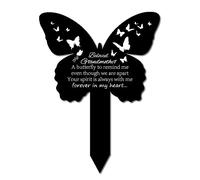 CREATCABIN Butterfly Memorial Stakes Cemetery Decorations for Grave Waterproof Acrylic Grave Makers Sympathy Cemetery Garden Stake Decoration for Friends Mom Dad Outdoors Yard Garden 10 X 6inch