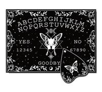 CREATCABIN Butterfly Wood Spirit Board Moon Phase Pendulum Dowsing Divination Board Set Black Talking Boards with Planchette Metaphysical Message Board for Wicca Witch Stuff Halloween 11.8x8.3Inch