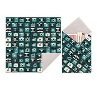 CREATCABIN Camera Lens Wrap Portable Protective Cosmetic Self-Adhesive Magic Cloth Makeup Bag Stylish Travel Organizer For Beauty Essentials Vacation Makeup Hold Home Daily Green 21.6x21.6 Inch