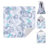 CREATCABIN Camera Protective Wrap Camera Wrap Magic Storage Bag Self-adhesive Scratch Prevent Cosmetic Travel Product Storage Lens Pouches Soft Cloth with Sticky for Camera Tech Gear 11x11 Inch
