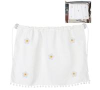 CREATCABIN Car Sunshade Curtains Car Window Curtains with Suction Cup Flower Pattern White UV Protection Polyester Privacy Universal Rectangle Back Seat Sunshade for Auto Camping Windows Screen Shades