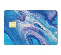 CREATCABIN Card Skin Sticker Wave Quicksand Debit Credit Card Skins Covering Personalizing Bank Card Protecting Decals Waterproof No Bubble Slim for EBT Transportation Key Card Blue Purple 7.3x5.4Inch