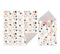 CREATCABIN Cat Self-Adhesive Magic Cloth Makeup Bag Portable Protective Cosmetic Pouch Camera Lens Wrap Stylish Travel Organizer For Beauty Essentials One Cloth Makeup Bags White 21.6x21.6 Inch