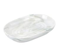 CREATCABIN Ceramics Soap Dish for Shower Soap Holder Non-Slip Soap Saver Case Box Container Soap Bar Saver Tray Sea Green Marble Textures Oval Soap Tray for Sponge Bathroom Kitchen Sink 5x3x1Inch