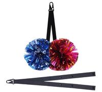 CREATCABIN Cheer Pom Holder Portable Backpack Straps Pom Pom Holder for Cheerleaders Adjustable Cheer Bag Accessories Pom Poms Cheerleading Polyester Black Pom Holder for Sports 1x19.5 Inch