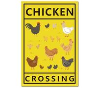 CREATCABIN Chick Tin Sign Vintage Metal Sign Poster Retro Painting Plaque Iron Sign Wall Decor Art Mural Hanging Decorative Sign for Bathroom Kitchen Toilet Home Cafe 12 x 8Inch-Chicken Crossing