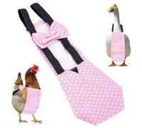CREATCABIN Chicken Diapers for Indoor Chickens Duck Diapers Adjustable Reusable Washable Waterproof Pink Polka Dot Bowknot Polyester Pet Ducks Nappy for Real Hens Chick Roosters Poultry 9.5x4.3 Inch