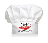 CREATCABIN Chili Cook Off Chef Hats Cooking Caps White Cotton Universal Adjustable Reusable Washable Elastic Kitchen Cook Barbecue Hats for Grilling Baking Men Women Christmas 11.8 x 9.1 Inch