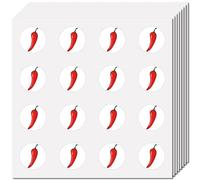 CREATCABIN Chili Pepper Stickers Hot Pepper Planner Stickers Plastic Waterproof Red Chili Pepper Small Self Adhesive Round Dot Cartoon Decal for DIY Scrapbooking Laptop Luggage Cup Book Diary 0.98Inch