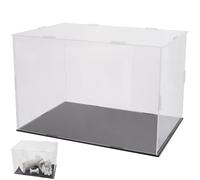 CREATCABIN Clear Acrylic Display Case 11.8 × 7.9 × 7.9 Inch Self-Assembly Acrylic Box Removable Countertop Storage Box with Black Base Organizer Showcase for Home Craft Supplies Action Figures Gifts
