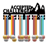 CREATCABIN Climbing Mountain Medal Holder Display Acrylic Medal Hanger Sport Medal holder Hooks Badge Ribbon Race Medal Exhibition Rack Wall Mount for Outdoor Rock Climbing Competition 11.4x4.7in