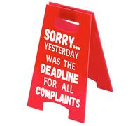 CREATCABIN Complaint Sign Unique Office Decor Humor Cubicle Red Desk Sign for Boss Lady Supervisor Teacher Principal Colleague Fun Apologize Gift Office Table Accessories 3.82x6.3in