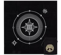 CREATCABIN Constellation Altar Cloth Moon Tarot Cloth Pentacle Spiritual Tapestry Sacred Astrology with Tree of Life Tarot Card Bag for Divination Witchcraft Pagan Gift Tarot Lover 19.48x19.48 Inch
