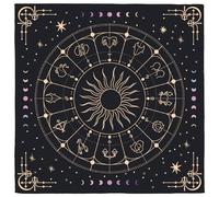 CREATCABIN Constellation Star Chart Altar Cloth Witchcraft Mat Tapestry Tablecloth Ritual Spiritual Cloth Velvet Tarots Cards Table Napkin Cloth Square Wall Art Divinations Cloth for Wiccan 20x20Inch