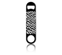 CREATCABIN Cow Print Flat Bottle Opener Speed Metal Opener Heavy Duty Bottle Opener Stainless Steel Key for Beer Bartender Pub Bar Drinks Kitchen Restaurant Seniors Man Women Gifts Black 1.6x7Inch