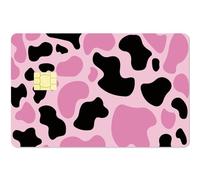 CREATCABIN Cow Spot Print Card Skin Sticker Debit Credit Card Skins Covering Pink Black Bank Card Protecting Decals Removable Wrap Waterproof No Bubble Slim for EBT Transportation Key Card 7.3x5.4Inch