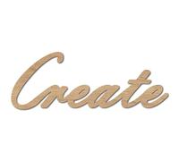 CREATCABIN Create Laser Cut Wood Letter Sign Wall Decor Cutouts Unfinished Wooden Signs Wall Art Basswood Hanging Sculpture Decoration for Painting Crafts DIY Home Bedroom Decor Gift 11.8x4.7Inch