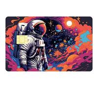 CREATCABIN Credit Card Skins Spaceman Debit Card Skin Sticker Covering Planet No Bubble Slim Personalized Bank Card Protecting Decals PVC Waterproof Removable for Transportation Key Card 7.3x5.4Inch