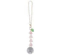 CREATCABIN Crystal Hanging Charm Boho Car Decor Rear View Mirror Pendant Lily of the Valley Hanging Ornament Accessories for Car Interior Women Handbag Keychain Mobile Phone Decorative Gift 5.7x0.98in