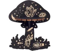 CREATCABIN Crystal Shelf Display Wall Crystal Shelf Mushroom Eye Floating Shelves Wood Dowsing Pendulum Holder Stand Rustic Witch Stuff Storage for Hanging Rock Essential Oil Spiritual 7.24x5.91Inch