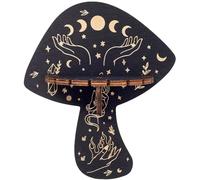 CREATCABIN Crystal Shelf Display Wall Crystal Shelf Mushroom Hand Floating Shelves Wood Dowsing Pendulum Holder Stand Rustic Witch Stuff Storage for Hanging Rock Essential Oil Spiritual 6.96x5.91Inch
