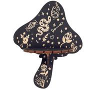 CREATCABIN Crystal Shelf Display Wooden Wall Crystal Shelf Mushroom Floating Shelves Dowsing Pendulum Holder Stand Rustic Witchy Stuff Storage for Hanging Stones Rock Spiritual Gifts 7.51x5.91Inch