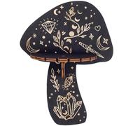 CREATCABIN Crystal Shelf Display Wooden Wall Crystal Shelf Mushroom Rustic Floating Shelves Dowsing Pendulum Holder Stand Witchy Stuff Storage Display for Hanging Essential Oil Spiritual 7.99x5.91Inch