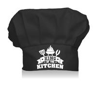 CREATCABIN Custom Chef Hat Adult Adjustable Elastic Baker Kitchen Catering Wear Cooking Cotton Cap Classical Shape for Chef Baker Women Men Birthday Christmas-11.8x9 Inch Black -King Of The Kitchen