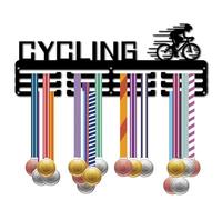 CREATCABIN Cycling Medal Hanger Medal Holder Display Rack Wall Mount Frame Shelf Sports Cyclists Medal Holder Metal Hanger for 60 Medals Awards Ribbon Gymnastics Soccer Triathlon 6x15.7Inch(Black)