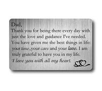CREATCABIN Dad Wallet Card Engraved Wallet Insert Metal Wallet Card Insert Anniversary Romantic Gift For Father From Daughter Father's Day Birthday Christmas Mini Love Notes With Clear Envelopes