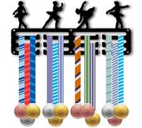 CREATCABIN Dance Medal Hanger Dancer Medal Rack Small Iron Metal Ballet Sports Awards Storage Organizer Rack Wall Mounted Decor for Hanging 40+ Medals Dancing Ribbons Medalists Black 11.4x5.1 Inch