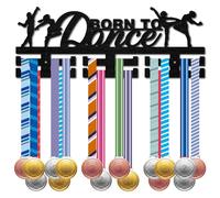 CREATCABIN Dance Medal Hanger Display Race Medal Holder Competition Sports Awards Black Rack Wooden Wall Mounted Stand over 30 Medals for Dancing Players Athlete Medalist 15.7x5.9Inch-Born to Dance