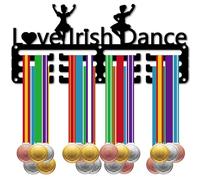 CREATCABIN Dance Medal Hanger Medals Holder Display Sports Competition Awards Lanyard Ribbon Holder Small Frame Rack Wall Mount Hanging 40+ Medals for Medalists Dancer 11.4 x 5.1Inch-Love Irish Dance
