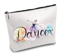 CREATCABIN Dancer Survival Kit Bag Dancer Makeup Bag Polycotton Cosmetic Multi-Purpose Bag with Zipper Love Dance Travel Canvas Work Pouch Bags for Women Dance Lover Teacher Student Gifts 10 x 7 Inch