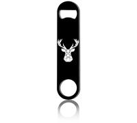 CREATCABIN Deer Flat Bottle Opener Bar Key Stainless Steel Bottle Opener Black Heavy Duty Speed Opener Blanks Laser Cut for Bartender Kitchen Bar Restaurant Men Women Party Supplies 1.6 x 7Inch