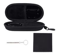 CREATCABIN Double Eyeglasses Case Dual Glasses Sunglasses Organizer with Zipper Closure Multiple Eyeglasses Storage Box Portable Glasses Holder Screwdriver Kit for Travel 7.36 x 3.46 x 2.09 Inch Black