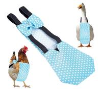CREATCABIN Duck Diapers for Ducklings Chicken Diaper Reusable Adjustable Washable Waterproof Blue Bowknot Polka Dot Polyester Pet Chick Nappy for Indoor Chickens Real Hens Roosters 9.5 x 4.3 Inch