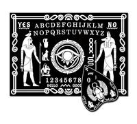 CREATCABIN Egyptian Wooden Spirit Board Pendulum Board Dowsing Divination Kit Black Wood Talking Board Metaphysical Message with Planchette for Wicca Hunt Birthday Party Supplies 11.8X8.3 Inch