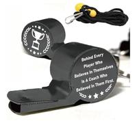 CREATCABIN Emergency Whistle Lanyard Black Stainless Steel High Decibel Whistle for Trophy Coach Referee Gifts for Outdoor Sport Compitition Gym Natatorium Organize Training 2x0.7x0.8in