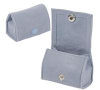 CREATCABIN Engagement Ring Box Velvet Ring Cases Small Ring Box Snap Waterproof Ring Organize Proposal Ring Earring Holder Wedding Marriage Travel for Women Girlfriend Wife 2.56x1.38 Inch Grey