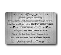 CREATCABIN Engraved Wallet Insert You Light Up My Life Metal Wallet Card Insert Mini Love Notes for Him Men Boyfriend Husband Anniversary Birthday valentine from Girlfriend Wife