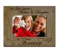 CREATCABIN Engraved Wood Picture Frame Photo Frame Display Pictures 4x6 Wall Mounting Printing Poster Frame Stand for Wall Gallery Tabletop Decor 6x8Inch-The Love Between a Mother&Daughter Is Forever