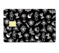 CREATCABIN Evil Eye Card Skin Sticker Debit Credit Card Skins Covering Personalizing Bank Card Protecting Decals Waterproof Removable No Bubble Slim for EBT Transportation Key Card Black 7.3x5.4Inch