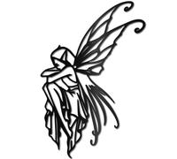 CREATCABIN Fairy Shape Metal Wall Decor Genie Iron Wall Display Hanging Wall Art Home Indoor Decoration Simple Living Room Bedroom Kitchen Garden Gift for Family Friends Women Men 11.8x7.9 Inch Black