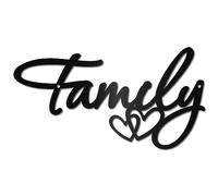 CREATCABIN Family Metal Wall Art Decor Black Wall Silhouette Hanging Decor Iron Wire Wall Art Sculpture Decoration Sign Cut Out Minimalist Blessed Ornament for Farmhouse Indoor Outdoor Home 6 x 12Inch