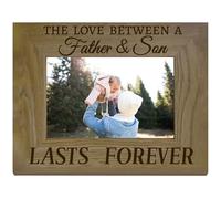CREATCABIN Father and Son Picture Frame Wood Photo Frame Holds Display Pictures 4x6 Wall Mounting Brown Printing Poster Frame Stand for Wall Gallery Tabletop Decor Pet Memorial Gifts 6 x 8Inch