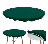 CREATCABIN Felt Card Table Cover Round Green Table Cloths Elastic Fitted Poker Cards Folding Tables Topper Tablecloths Protectors for Playing Cards Mahjong Domino Bridge Board Dice 41.3 Inch